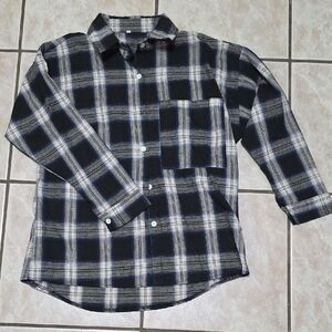 Plaid Kids Shirt - Black and White